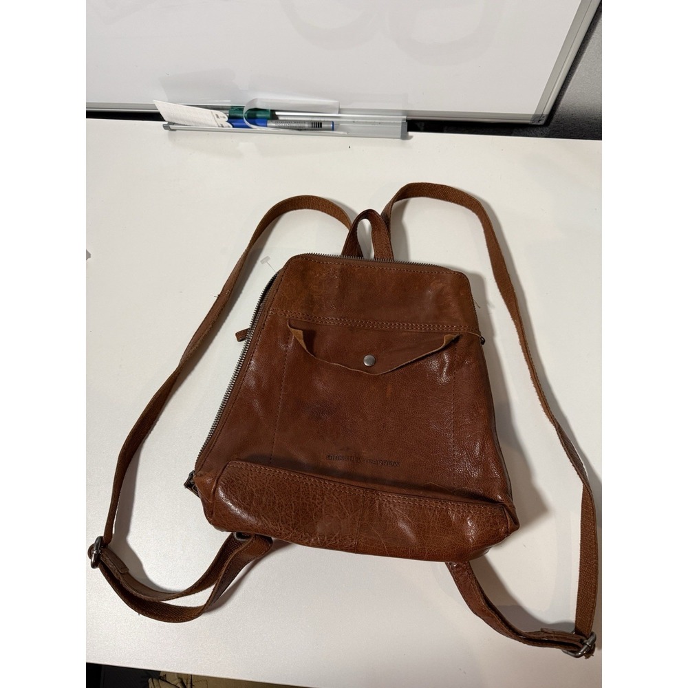 Spikes and‎ Sparrow Brown Cognac Genuine Leather Bag Backpack Purse Adjustable